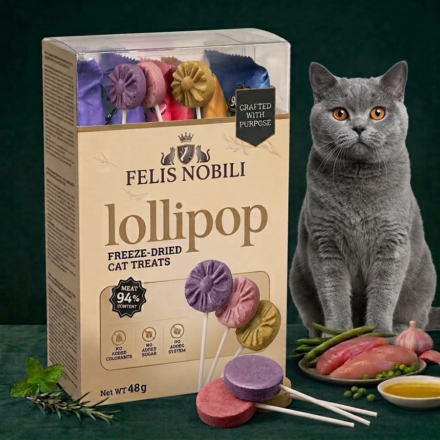 FELIS Nobili lollipops for cats, long-lasting natural chew treats for cat dental health