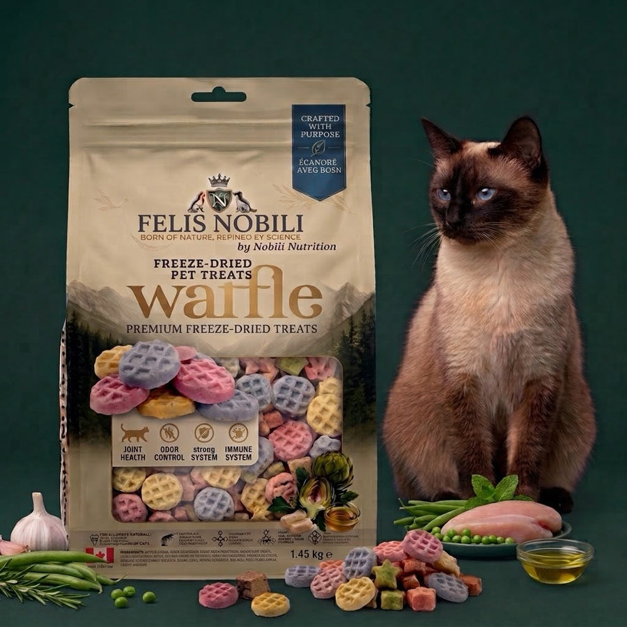 FELIS Nobili freeze-dried waffle treats for cats, soft premium cat treats for joint and immune health
