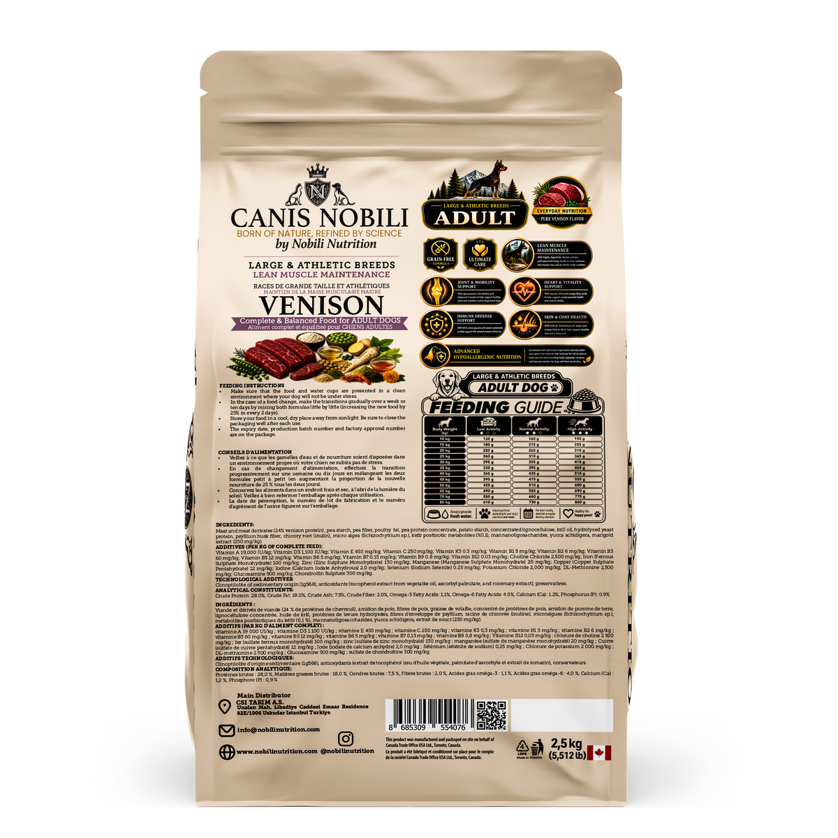 CANIS Nobili  - Lean Muscle Maintenance for Adult Dogs-Large & Athletic Breeds