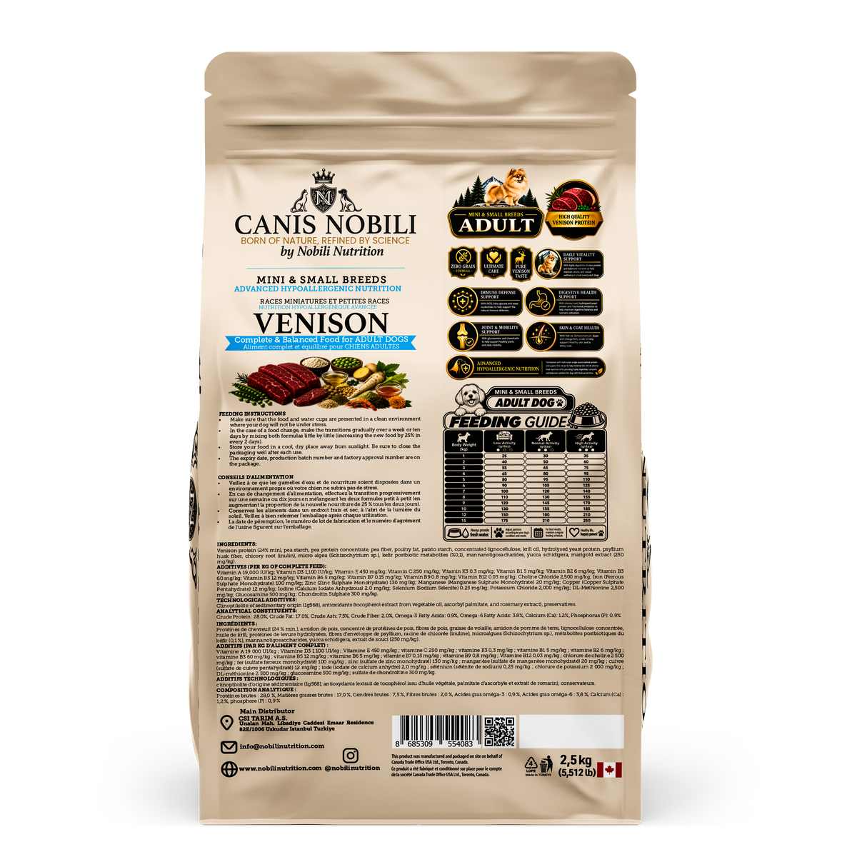 CANIS Nobili  - Advanced Hypoallergenic Nutrition for Adult Dogs-Mini & Small Breeds