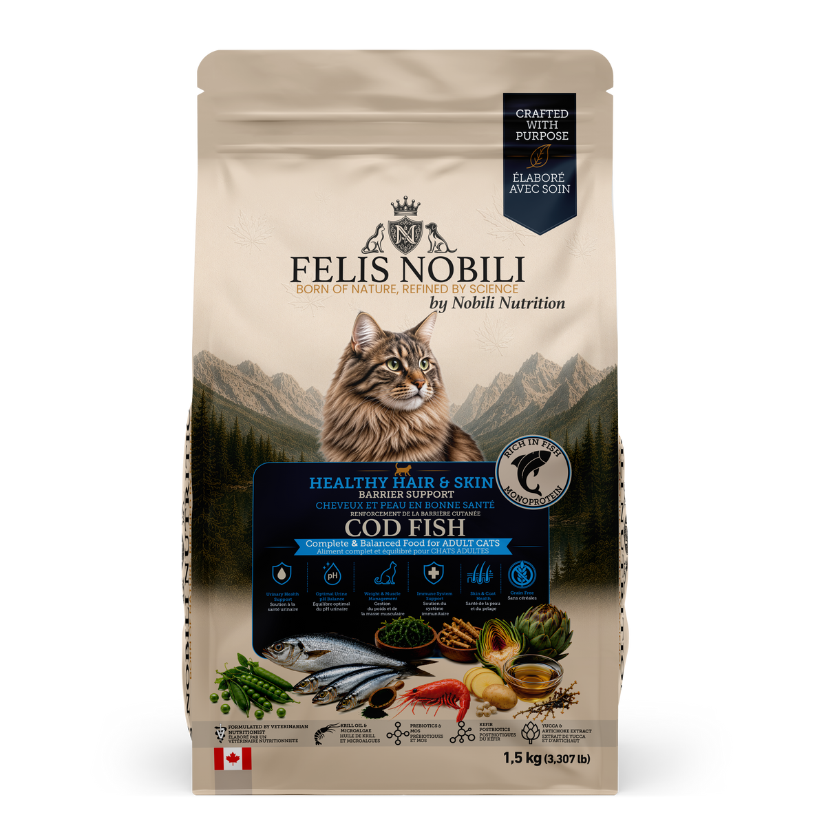 FELIS Nobili - Healthy Hair and Skin & Barrier Support for Sterilised Adult Cats