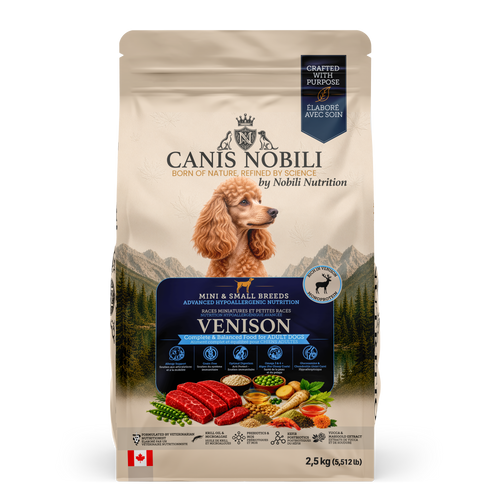 CANIS Nobili Advanced Hypoallergenic Nutrition, Adult Dogs Mini & Small Breeds, 2.5 kg bag, front